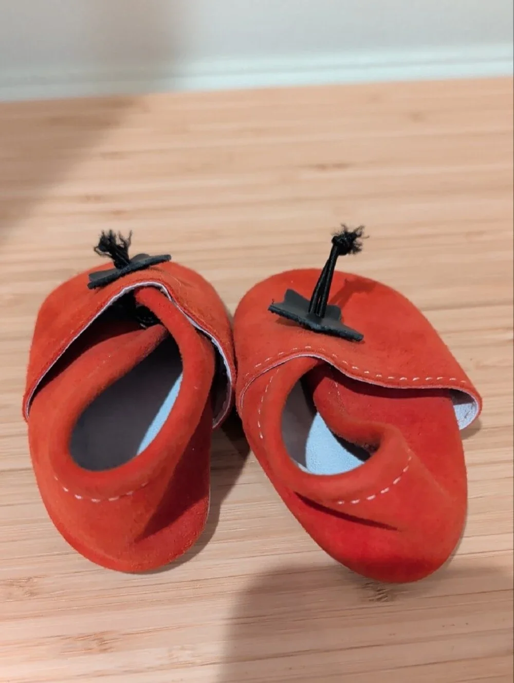 Red Suede Baby Shoes with Star Accent